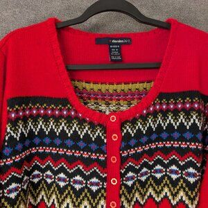Plus Size 3X Red Knit Sweater Top 56" Chest